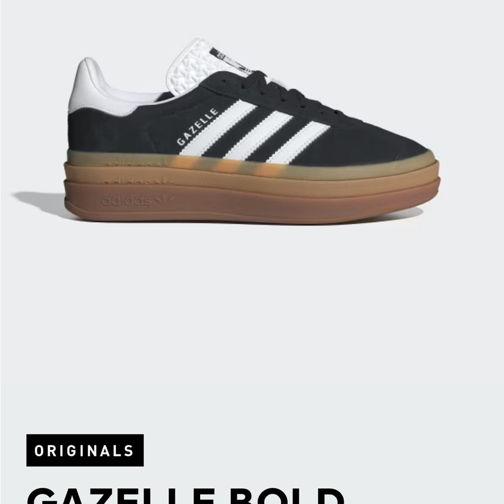 Adidas Gazelle Bold Black and White Sneakers